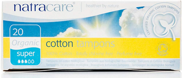 Natracare 2000 Organic All Cotton NonApplicator Tampons 20 Count 3 pack