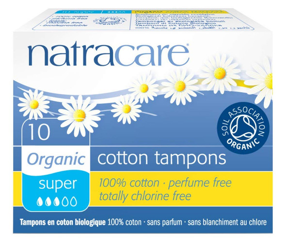 Natracare Organic Tampon Cotton Super 10 Count 6 Pack