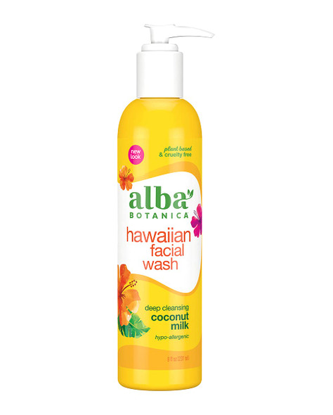 Alba Botanica Hawaiian Facial Wash, Deep Cleansing Coconut Milk 8 oz