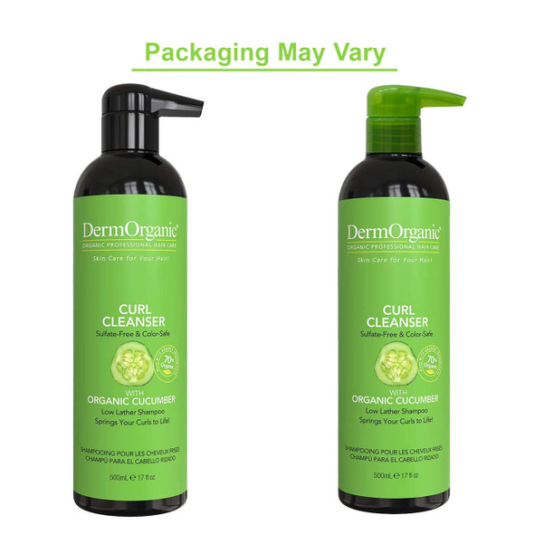 DermOrganic Curl Shampoo with Organic Cucumber  SulfateFree  Color Safe 17 fl. oz. Packaging May Vary