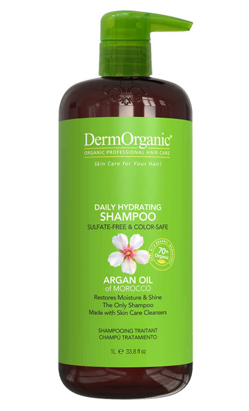 DermOrganic Daily Hydrating Shampoo with Argan Oil  SulfateFree  ColorSafe 33.8 fl.oz. Packaging May Vary