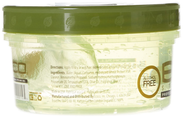Ecoco Eco Style Gel Olive Oil  100 Pure Olive Oil  Adds Shine And Tames Split Ends  Weightless Style  Nourishes And Repairs  Adds Moisture To The Scalp  Superior Hold  Healthy Shine  8 Oz