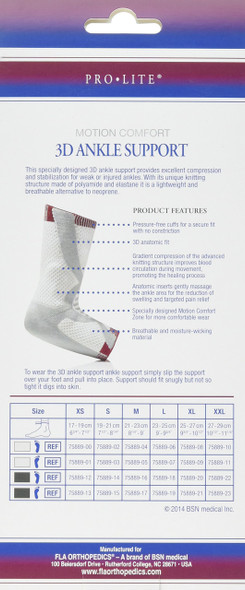 Prolite 3D Right Ankle Support Braces White/Gray Large