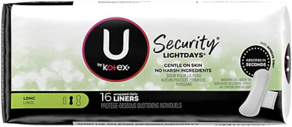 Kotex Natural Balance Absorbent Liners Long 16 Count