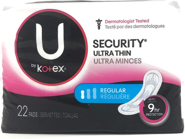 U by Kotex Teen Ultra Thin Feminine Pads with Wings, Extra Absorbency,  Unscented, 56 Count (4