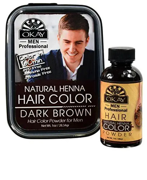 Okay Mens Henna Beard Color Dark Brown 1 Ounce