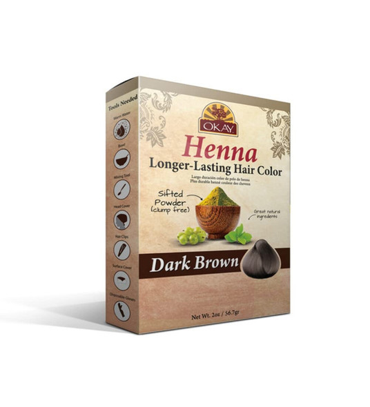 Okay Longer Lasting Henna Color Dark Brown 2 oz