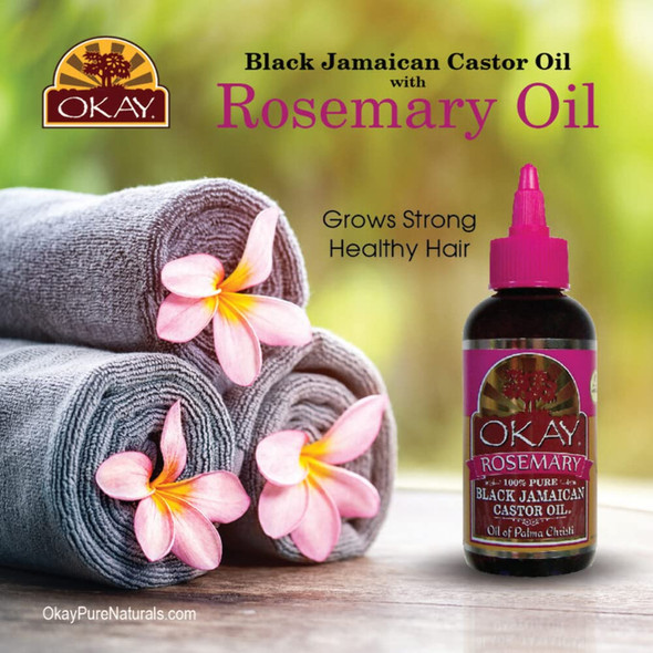 OKAY  Black Jamaican Castor Oil with Rosemary  For All Hair Types  Grow Strong Healthy Hair  Soothing100 Pure  4 oz
