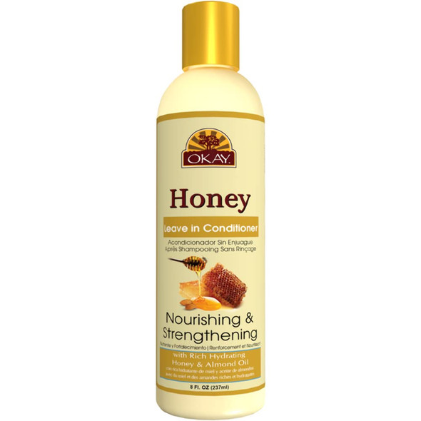 OKAY  Honey LeaveIn Deep Conditioner  For All Hair Types  Textures  Hydrate Smooth  Strengthen  With Shea Butter Almond  Avocado  Free of Parabens Silicones Sulfates  8 oz