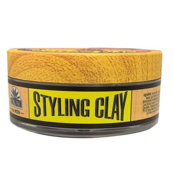 OKAY For Men Professional Barber Grade Styling Clay High HoldNatural Finish Barber Approved 2oz