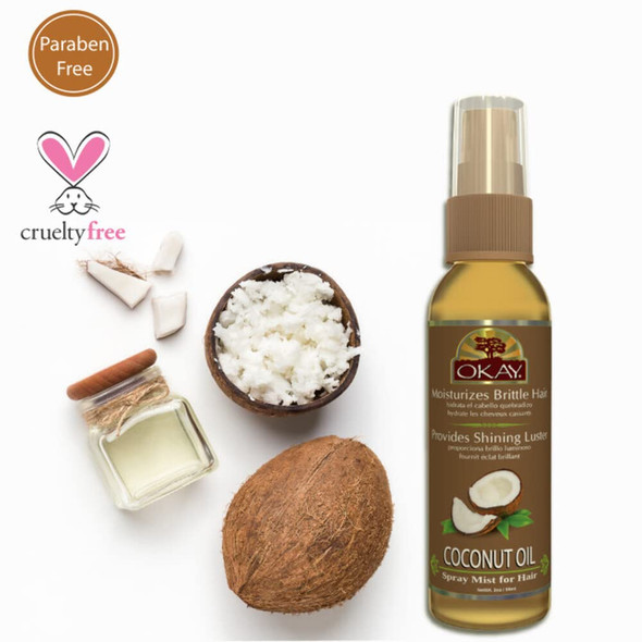 Coconut Spray Mist Oil For Hair Leaves Hair With Shining LusterSoft Feel Revives Damaged Brittle Hair Paraben Free For All SkinHair Types and Textures Made in USA 2oz