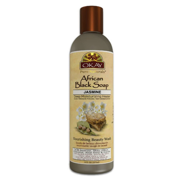 OKAY African Black Soap Liquid Jasmine 8 Fluid Ounce