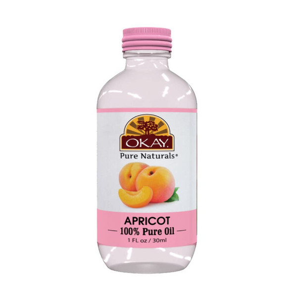Okay 100 Pure Apricot Oil  For Hair and Skin  High in Vitamins A  C  Soothe and Heal  Free of Silicone  Paraben  1 oz