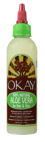 OKAY  Aloe Vera  For Hair and Skin  Hydrate Strengthen Moisturize  100 Natural  Free of Silicone and Parabens  4 oz