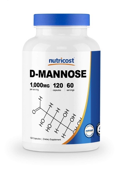 Nutricost D-Mannose 500 mg, 120 Capsules - 1000mg Per Serving, Non-GMO, and Gluten Free