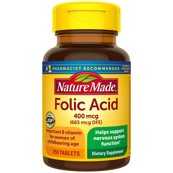 Nature Made Folic Acid 400mcg, 250 Tablets