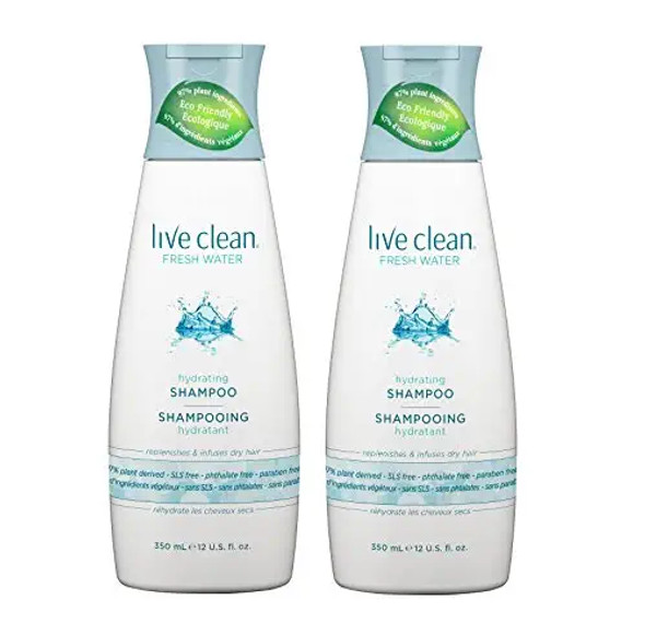 Live Clean Fresh Water Hydrating Shampoo and Conditioner Bundle With Rosemary Leaf Extract Vitamin E and Lavender Extract 12 fl. oz. Each