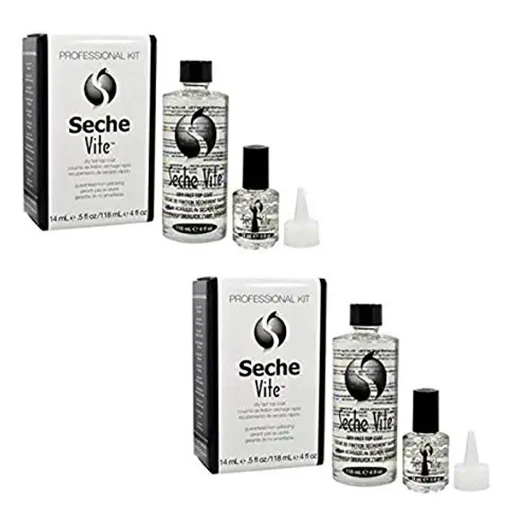 Seche Vite Dry Fast Top Coat Professional Refill Kit 4 oz and 0.5 oz 6 Packs