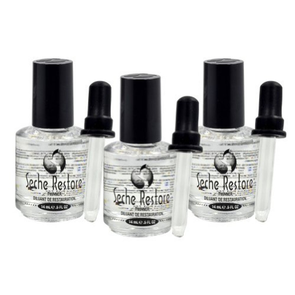 Lot 3 Seche Restore Vite Top Coat Restoration Nail Polish Clear Salon Treatment