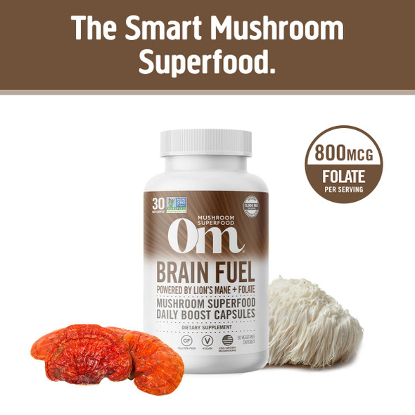 Om Mushroom Superfood Brain Fuel Mushroom Capsules 30 Servings