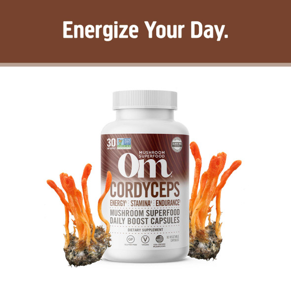 Om Mushroom Superfood Cordyceps Mushroom Capsules 30 Servings