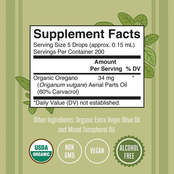 MaryRuth Organics Oregano Oil Drops | 6 Month Supply | USDA Organic Oil of Oregano Liquid | Herbal Blend for Immune Support | Digestive Health | Overall Health | Vegan | Sugar Free | Non-GMO | 1 Fl Oz