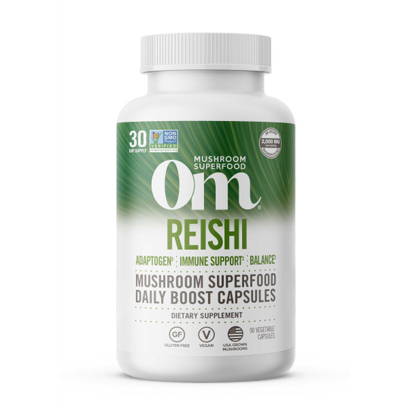 Om Mushroom Superfood Reishi Mushroom Capsules 30 Servings