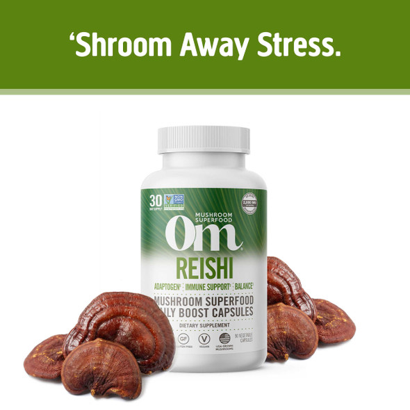 Om Mushroom Superfood Reishi Mushroom Capsules 30 Servings