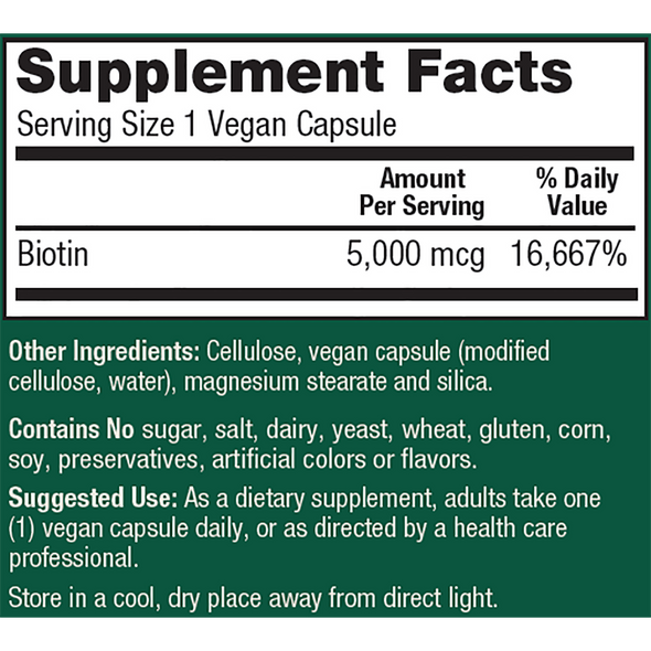 PlantFusion Vegan Biotin 120 Vegan Capsules - 120 Servings