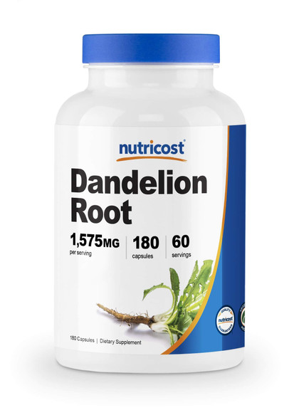 Nutricost Dandelion Root 525mg (180 Capsules) - 1575mg Serving, Non-GMO, Gluten Free