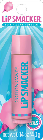 Lip Smacker Flavored Lip Balm Cotton Candy Flavored Clear For Kids Men Women Dry Kids