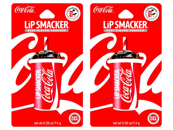 Lip Smacker Best Flavor Forever Refresh novelty Lip Balm/Gloss CocaCola Cup 2 Packs