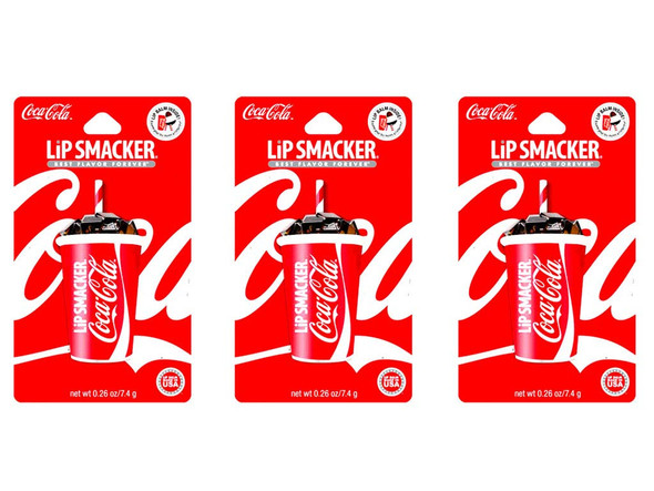 Lip Smacker Best Flavor Forever Refresh novelty Lip Balm/Gloss CocaCola Cup 3 Packs