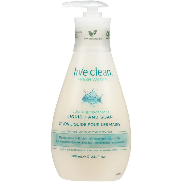 Live Clean Liquid Hand Soap Fresh Water 17 Oz Packaging May Vary