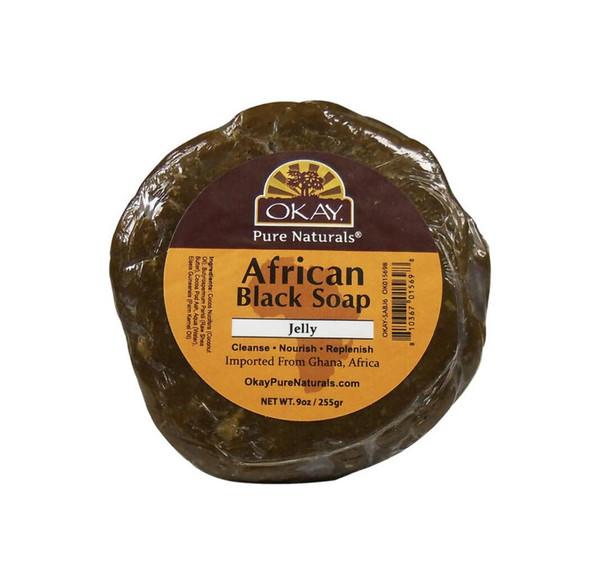 Okay African Black Soap from Ghana with Shea Butter 6 Ounce