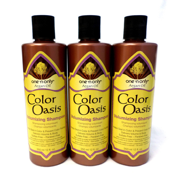 One N Only Argan Oil Shampoo Color Oasis Volumizing 12oz 3 Pack