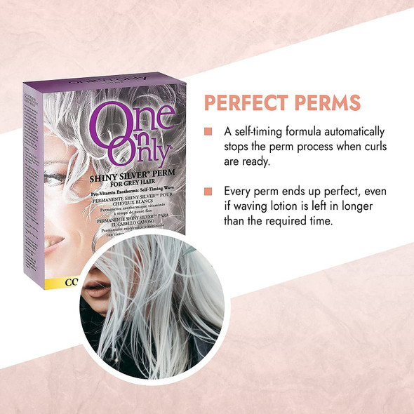 One n Only Shiny Silver Perm with Argan Oil for Gray Hair Enhances Natural Silver Highlights Exothermic Chemical Heat Ensures Gentle Deep and Even Processing