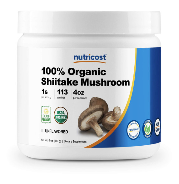 Nutricost Organic Shiitake Mushroom Powder 4 oz - Gluten Free, Non-GMO