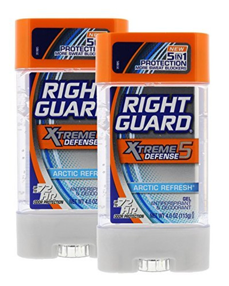 Right Guard Xtreme 4 Ounce Gel Defense 5 Arctic Refresh 118ml 2 Pack