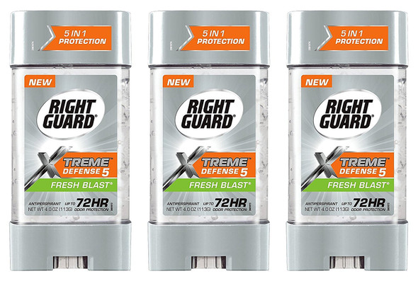 Right Guard Total Defense AntiPerspirant Deodorant Power Gel Fresh Blast 4 oz Pack of 3