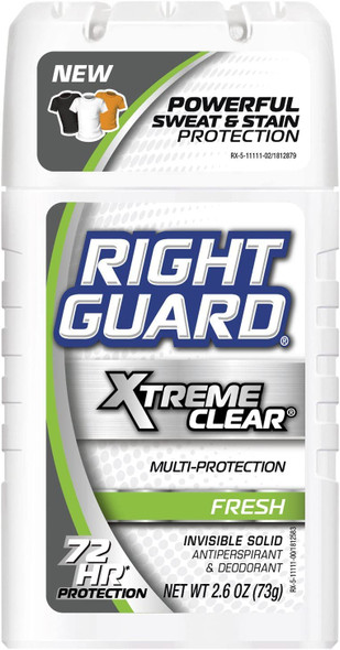 Right Guard Xtreme Clear Invisible Solid Antiperspirant  Deodorant Fresh 2.60 oz