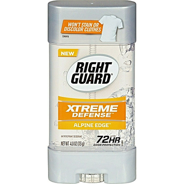 Right Guard XTREME Defense Alpine Edge 4 oz. Antiperspirant Deodorant gel Pack of 3