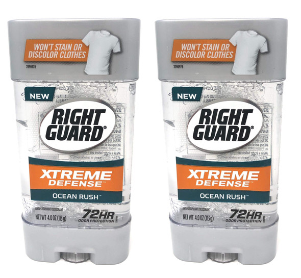 Right Guard Gel Antiperspirant/Deodorant Xtreme Defense Ocean Rush 4 Ounces Pack of 2