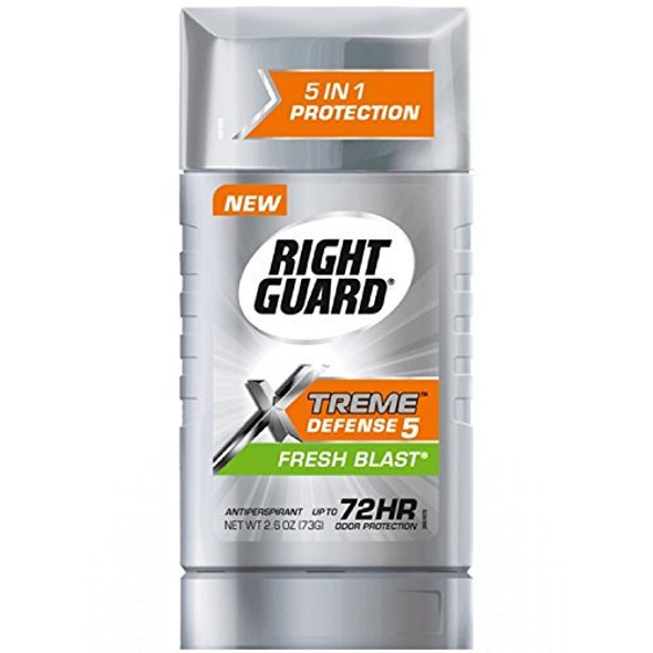 Right Guard Xtreme Defense 5 AntiPerspirant  Deodorant Fresh Blast 2.60 oz Pack of 8