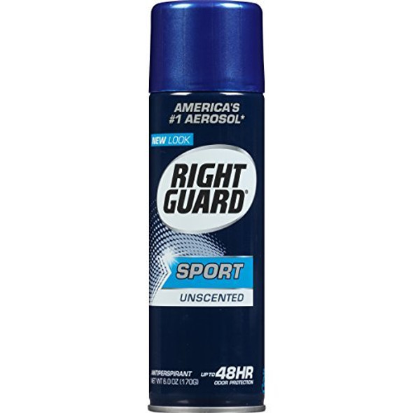 Right Guard Sport Antiperspirant Deodorant Aerosol Spray Unscented 6 Ounce Pack of 12