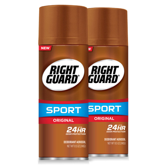 Right Guard Sport Original Deodorant Aerosol Spray 8.5 Ounce Pack of 2