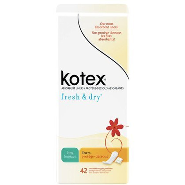 Kotex Fresh  Dry Long Liners42 ct