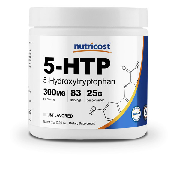 Nutricost 5-HTP Powder 25 Grams (300mg Per Serving) - Gluten Free & Non-GMO, Pure 5-htp