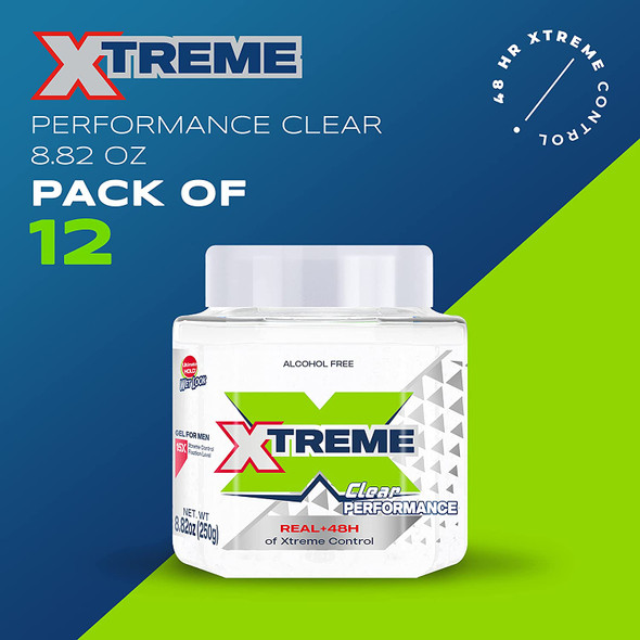 Xtreme Performance Clear Styling Hair Gel with Aloe Vera 8.82 oz Jar Pack of 12