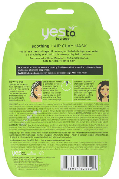 YES TO Tea Tree Soothing Clay Hair Mask SGU 30 ml